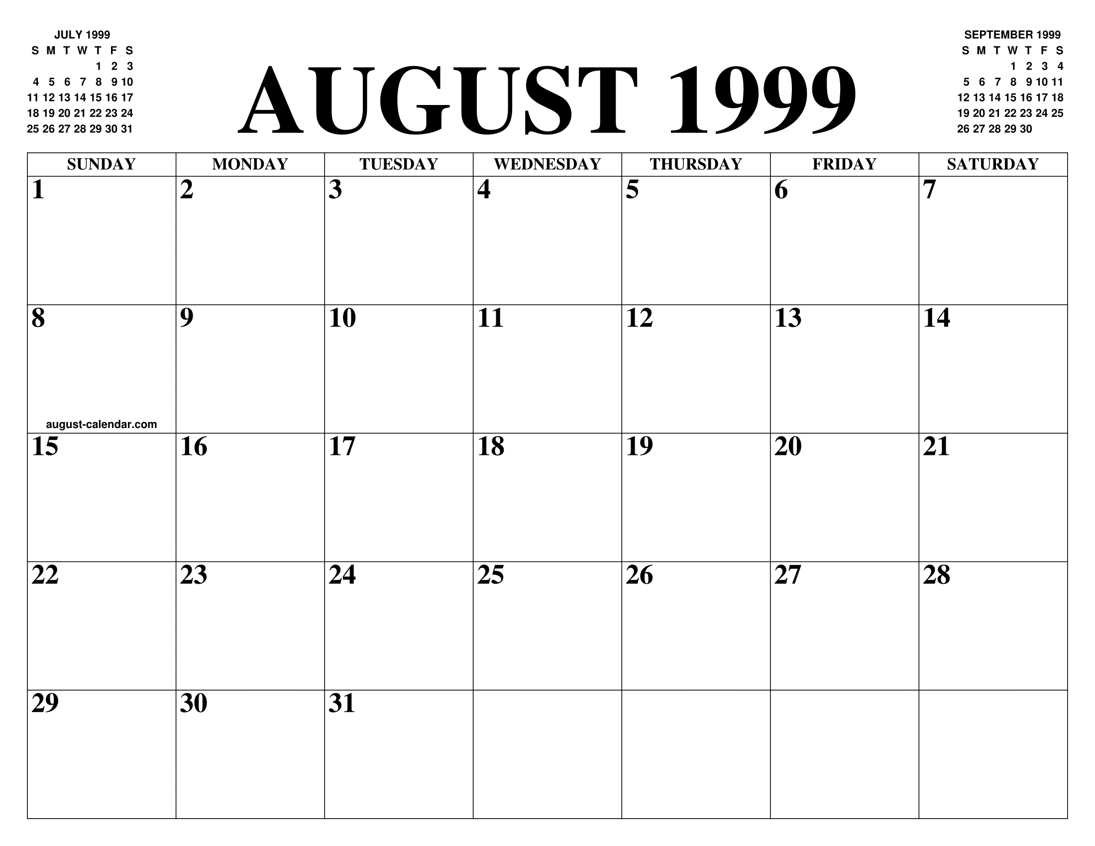 number 1 movie august 1999