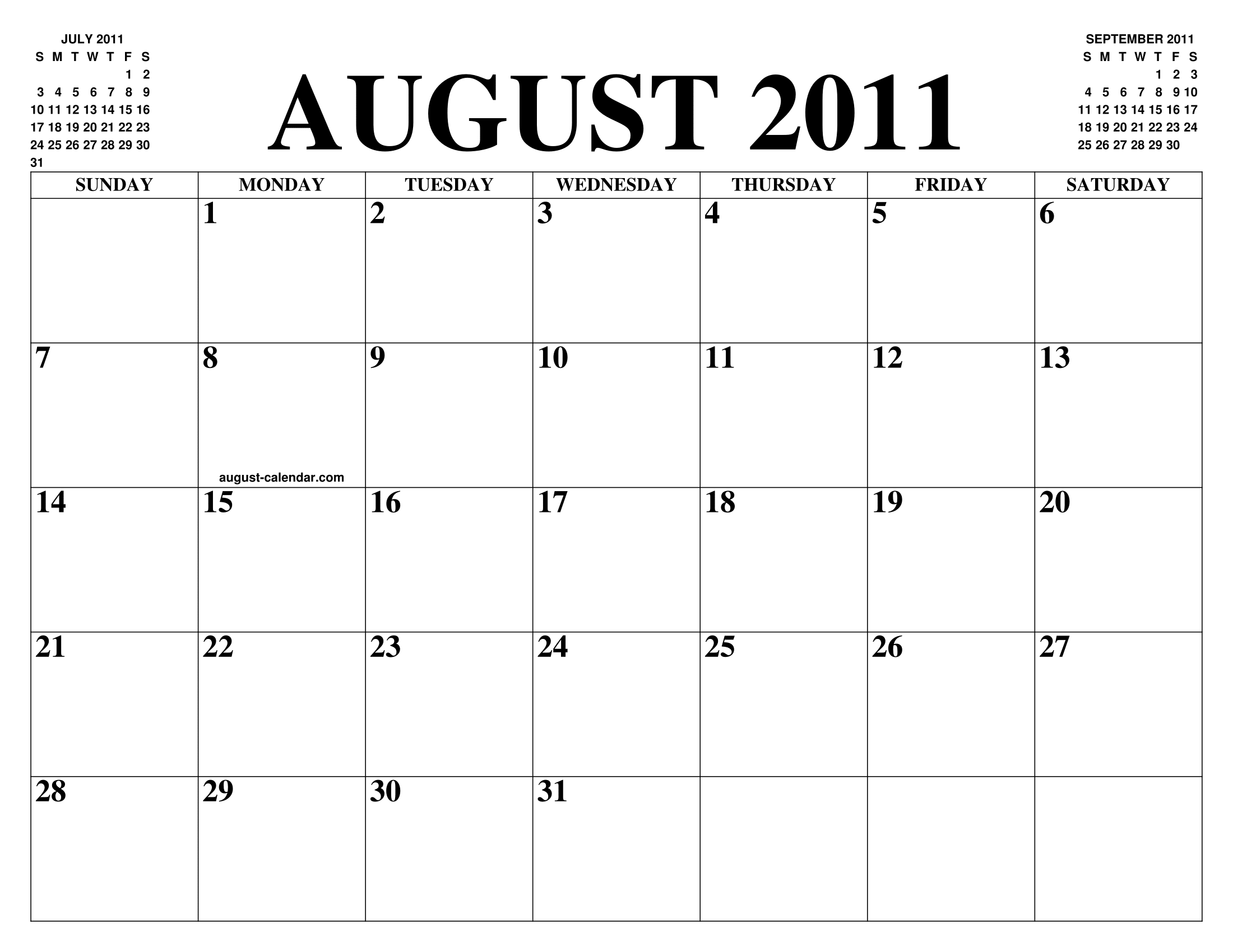 August, 2011