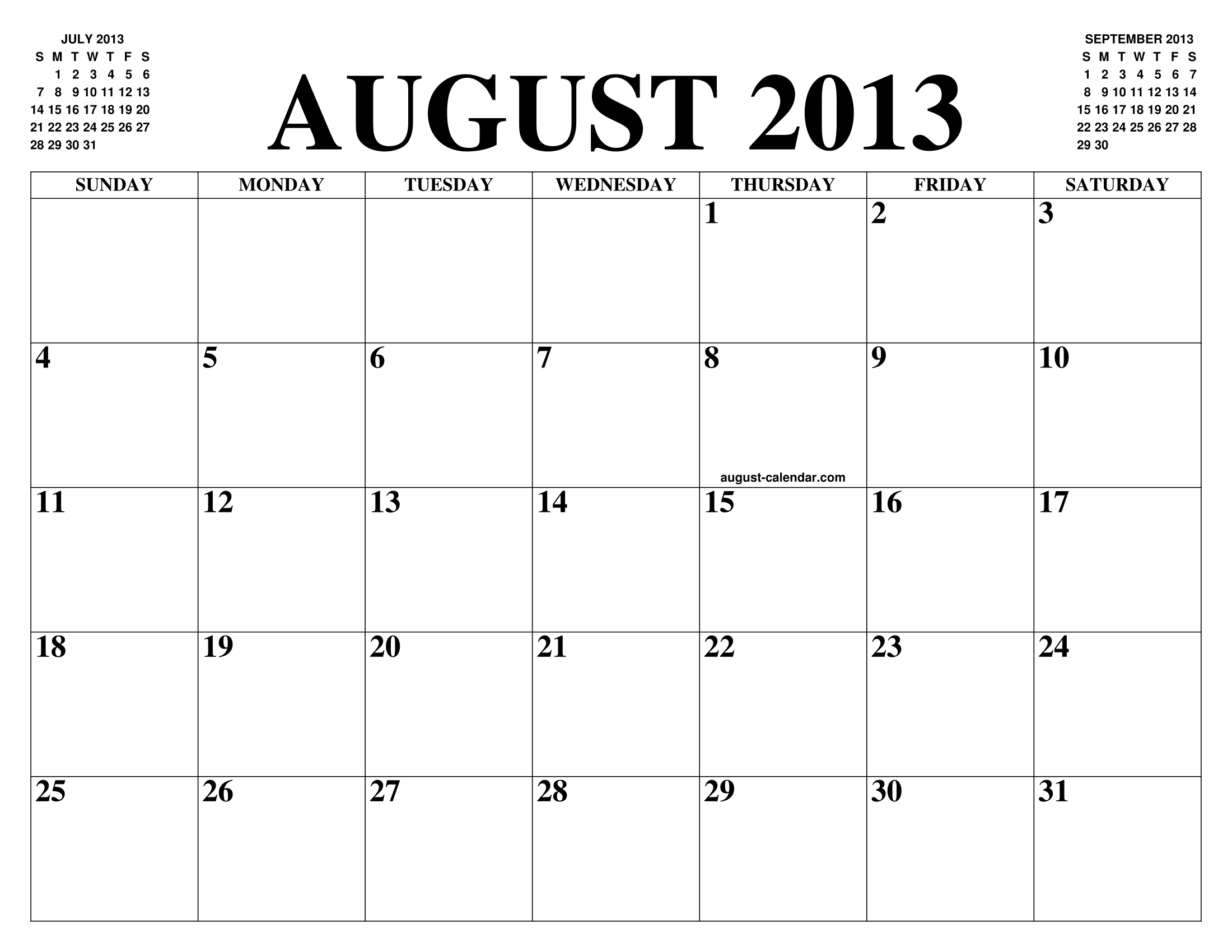 August, 2013